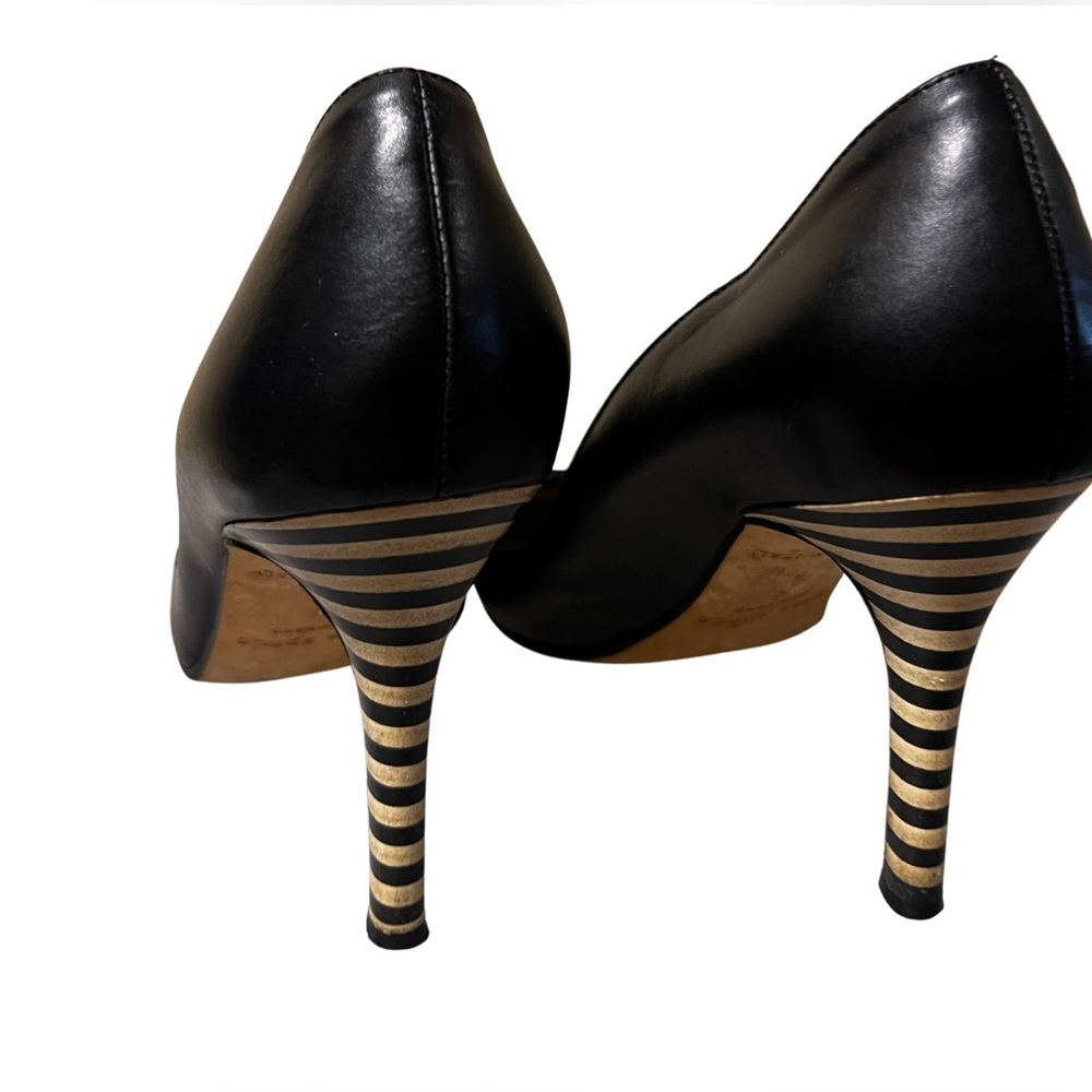Kate Spade Leather Round Toe Pumps Honey Bee Inspired Sz 8 $268 Unique Limited - Picture 3 of 4